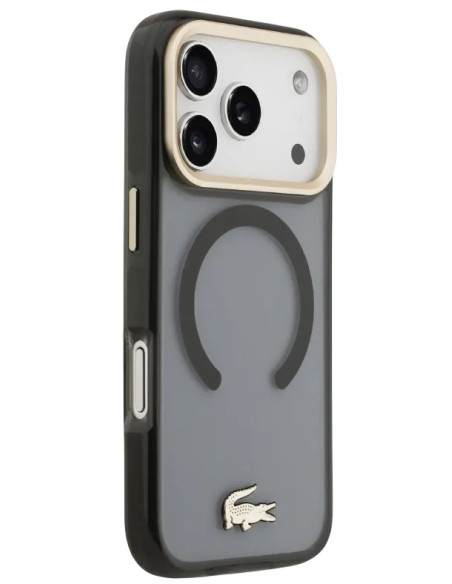 LACOSTE CARCASA MAGSAFE SHOCKPROOF IPHONE 18 PRO/17 PRO DORADO/NEGRO