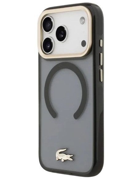LACOSTE CARCASA MAGSAFE SHOCKPROOF IPHONE 18 PRO MAX/17 PRO MAX DORADO/NEGRO