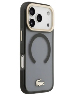 LACOSTE CARCASA MAGSAFE SHOCKPROOF IPHONE 18 PRO MAX/17 PRO MAX DORADO/NEGRO 2