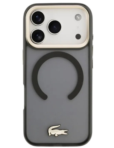 LACOSTE CARCASA MAGSAFE SHOCKPROOF IPHONE 18 PRO MAX/17 PRO MAX DORADO/NEGRO