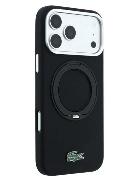 LACOSTE CARCASA SILICONE MAGSAFE RINGSTAND IPHONE 18 PRO MAX/17 PRO MAX NEGRO