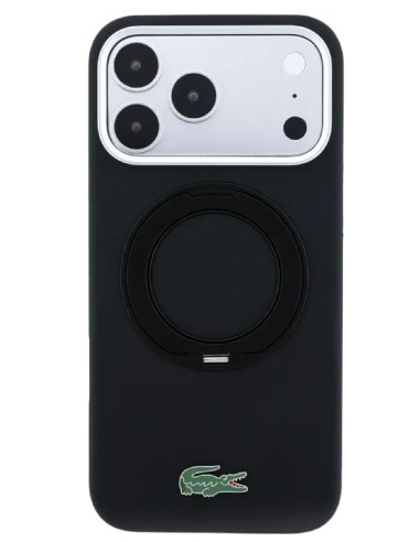 LACOSTE CARCASA SILICONE MAGSAFE RINGSTAND IPHONE 18 PRO MAX/17 PRO MAX NEGRO