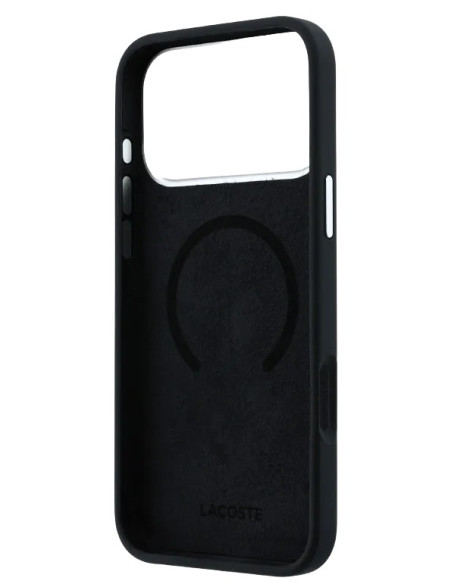LACOSTE CARCASA SILICONE MAGSAFE RINGSTAND IPHONE 18 PRO MAX/17 PRO MAX NEGRO