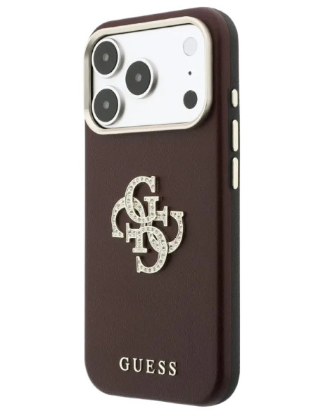 GUESS CARCASA 4G STRASS DIAMOND LOGO IPHONE 18 PRO MAX/17 PRO MAX BURDEOS