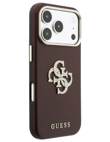 GUESS CARCASA 4G STRASS DIAMOND LOGO IPHONE 18 PRO MAX/17 PRO MAX BURDEOS