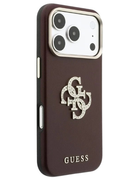 GUESS CARCASA 4G STRASS DIAMOND LOGO IPHONE 18 PRO MAX/17 PRO MAX BURDEOS