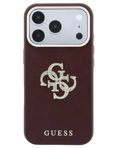 GUESS CARCASA 4G STRASS DIAMOND LOGO IPHONE 18 PRO MAX/17 PRO MAX BURDEOS