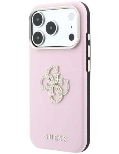 GUESS CARCASA 4G STRASS DIAMOND LOGO IPHONE 18 PRO MAX/17 PRO MAX ROSA
