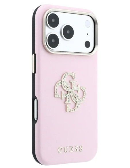 GUESS CARCASA 4G STRASS DIAMOND LOGO IPHONE 18 PRO MAX/17 PRO MAX ROSA