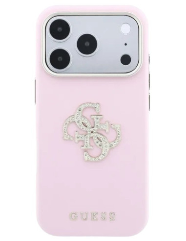 GUESS CARCASA 4G STRASS DIAMOND LOGO IPHONE 18 PRO MAX/17 PRO MAX ROSA