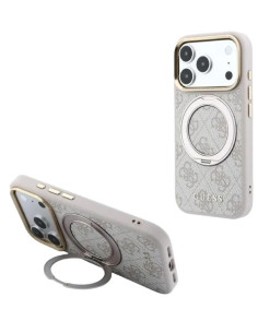 GUESS CARCASA MAGSAFE SOPORTE 360º 4G IPHONE 18 PRO MAX /17 PRO MAX ROSA