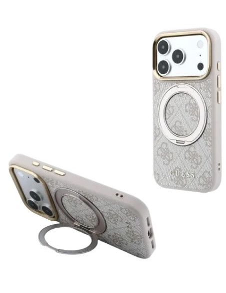 GUESS CARCASA MAGSAFE SOPORTE 360º 4G IPHONE 18 PRO MAX /17 PRO MAX ROSA