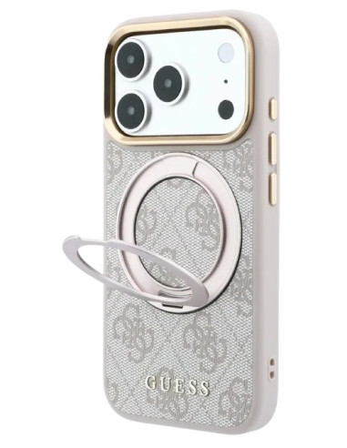 GUESS CARCASA MAGSAFE SOPORTE 360º 4G IPHONE 18 PRO MAX /17 PRO MAX ROSA