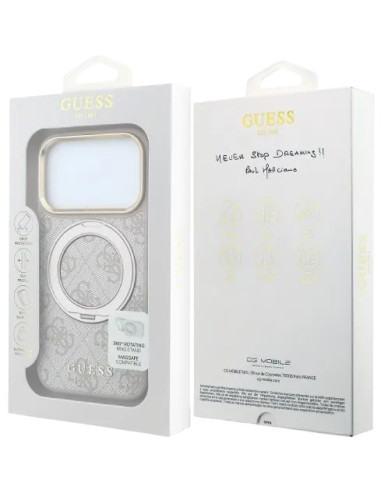 GUESS CARCASA MAGSAFE SOPORTE 360º 4G IPHONE 18 PRO MAX /17 PRO MAX ROSA