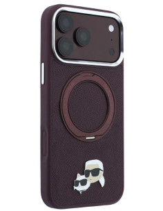 KARL LAGERFELD CARCASA MAGSAFE SOPORTE 360º K&C PIN IPHONE 18 PRO MAX/17 PRO MAX BURDEOS 2