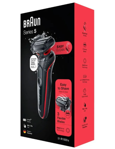 BRAUN AFEITADORA BRN51-R1000S / BATERIA / RESISTENTE AL AGUA