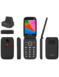 QUBO TELEFONO MOVIL 4G X-340CB / BASE DE CARGA NEGRO