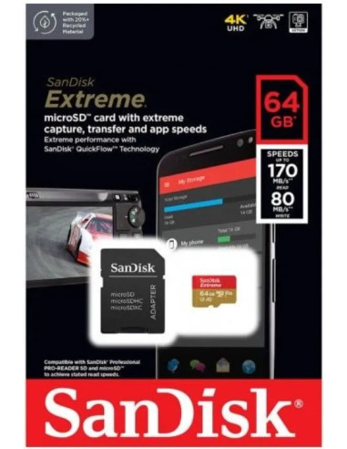 SANDISK EXTREME MICRO SD 64GB