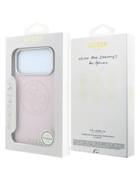 GUESS CARCASA MAGSAFE 4G PERFORATED IPHONE 18 PRO ROSA