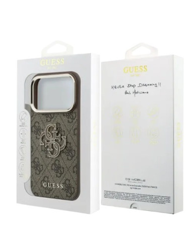 GUESS CARCASA RESIN LOGO IPHONE 18 PRO MAX/17 PRO MAX MARRON