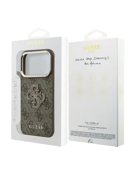 GUESS CARCASA RESIN LOGO IPHONE 18 PRO MAX/17 PRO MAX MARRON