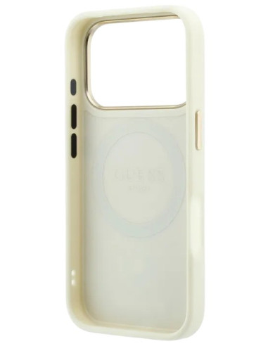 GUESS CARCASA MAGSAFE PEONY 4G SMALL LOGO IPHONE 18 PRO MAX/17 PRO MAX BEIGE