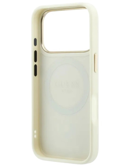 GUESS CARCASA MAGSAFE PEONY 4G SMALL LOGO IPHONE 18 PRO MAX/17 PRO MAX BEIGE