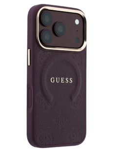GUESS CARCASA MAGSAFE SAFFIANO PEONY RING IPHONE 18 PRO MAX/17 PRO MAX BURDEOS 2