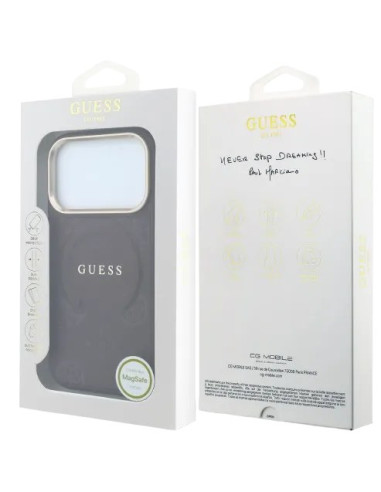 GUESS CARCASA MAGSAFE SAFFIANO PEONY RING IPHONE 18 PRO MAX/17 PRO MAX BURDEOS