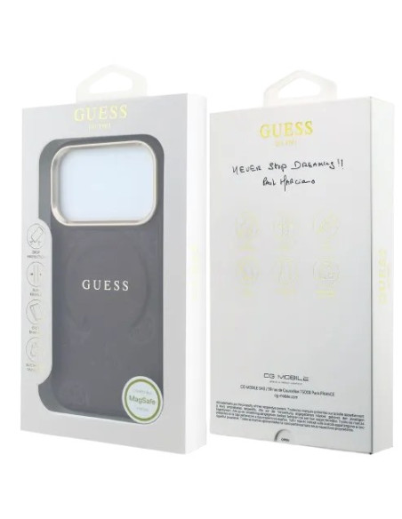 GUESS CARCASA MAGSAFE SAFFIANO PEONY RING IPHONE 18 PRO MAX/17 PRO MAX BURDEOS
