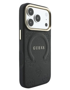 GUESS CARCASA MAGSAFE SAFFIANO PEONY RING IPHONE 18 PRO MAX/17 PRO MAX NEGRO 2