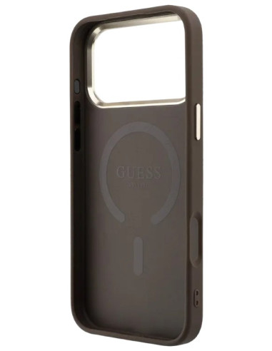 GUESS CARCASA MAGSAFE RING IPHONE 18 PRO MAX/17 PRO MAX MARRON