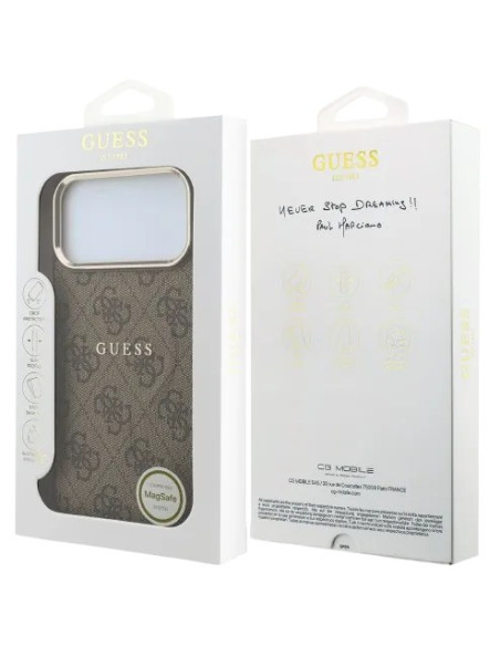 GUESS CARCASA MAGSAFE RING IPHONE 18 PRO MAX/17 PRO MAX MARRON