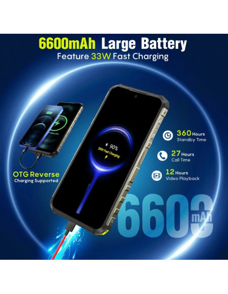 ULEFONE SMARTPHONE RUGERIZADO ARMOR 22 8GB/ 128GB/ 6.58"/ NEGRO