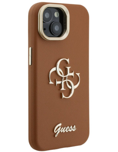 GUESS CARCASA GRAINED 4G SOPORTE CAMARA IPHONE 13 MARRON