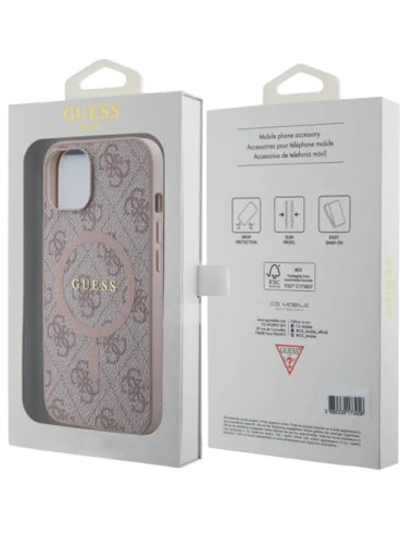 GUESS CARCASA 4G COLORED RING IPHONE 14 ROSA