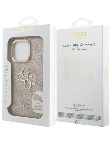 GUESS CARCASA 4G SOPORTE CAMARA IPHONE 15 PRO ROSA