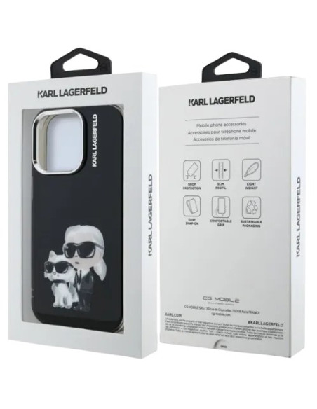 KARL LAGERFELD CARCASA AQUARELLE K&C IPHONE 16 PRO NEGRO