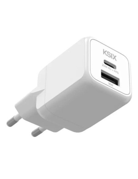 KSIX CARGADOR DUAL PD 20w 1xUSB-A / 1xUSB-C
