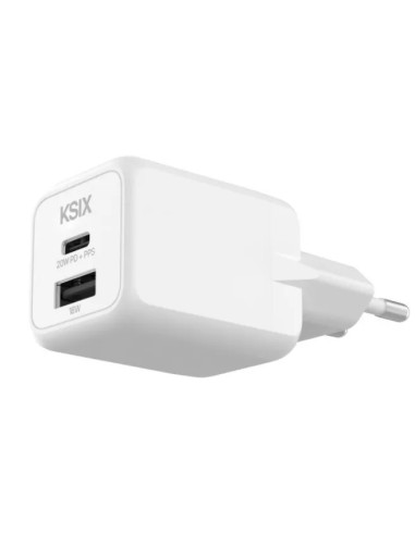 KSIX CARGADOR DUAL PD 20w 1xUSB-A / 1xUSB-C