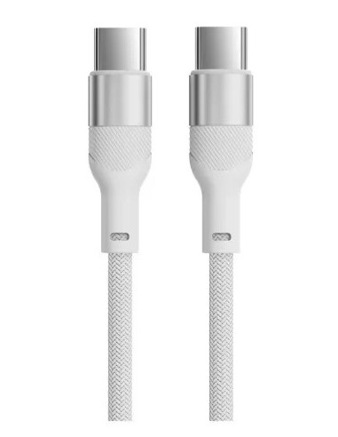 KSIX CABLE TRENZADO 60W TIPO C - TIPO C 1m BLANCO
