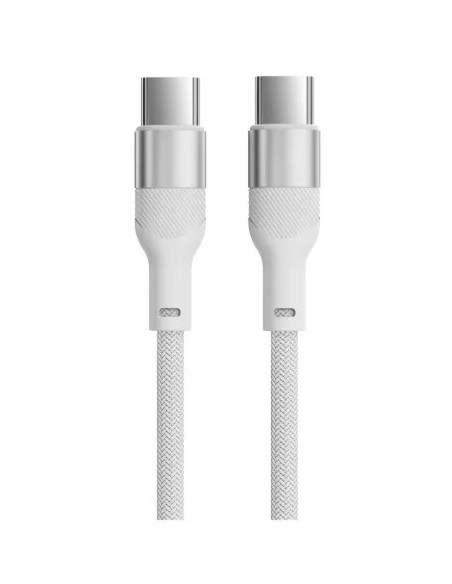 KSIX CABLE TRENZADO 60W TIPO C - TIPO C 1m BLANCO