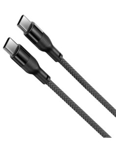 KSIX CABLE TRENZADO 60W TIPO C - TIPO C 1m NEGRO