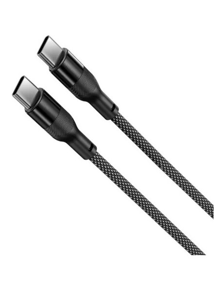 KSIX CABLE TRENZADO 60W TIPO C - TIPO C 1m NEGRO