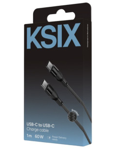 KSIX CABLE TRENZADO 60W TIPO C - TIPO C 1m NEGRO 2