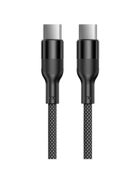 KSIX CABLE TRENZADO 60W TIPO C - TIPO C 1m NEGRO