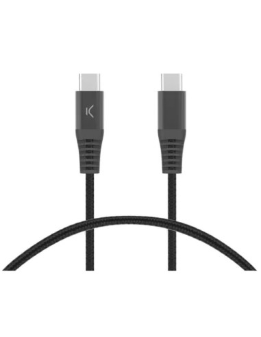 KSIX CABLE TRENZADO 65W TIPO C - TIPO C 1m NEGRO