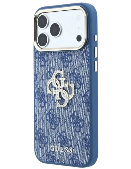 GUESS CARCASA 4G STRASS DIAMOND LOGO IPHONE 18 PRO MAX/17 PRO MAX AZUL