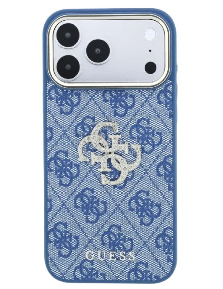 GUESS CARCASA 4G STRASS DIAMOND LOGO IPHONE 18 PRO MAX/17 PRO MAX AZUL