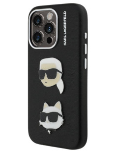 KARL LAGERFELD CARCASA GRAINED K&C IPHONE 15 PRO NEGRO